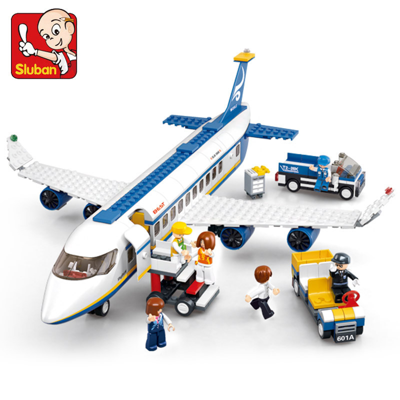 Model Airplane Plastic - SLUBAN City Aviation Airport Airplane Passenger