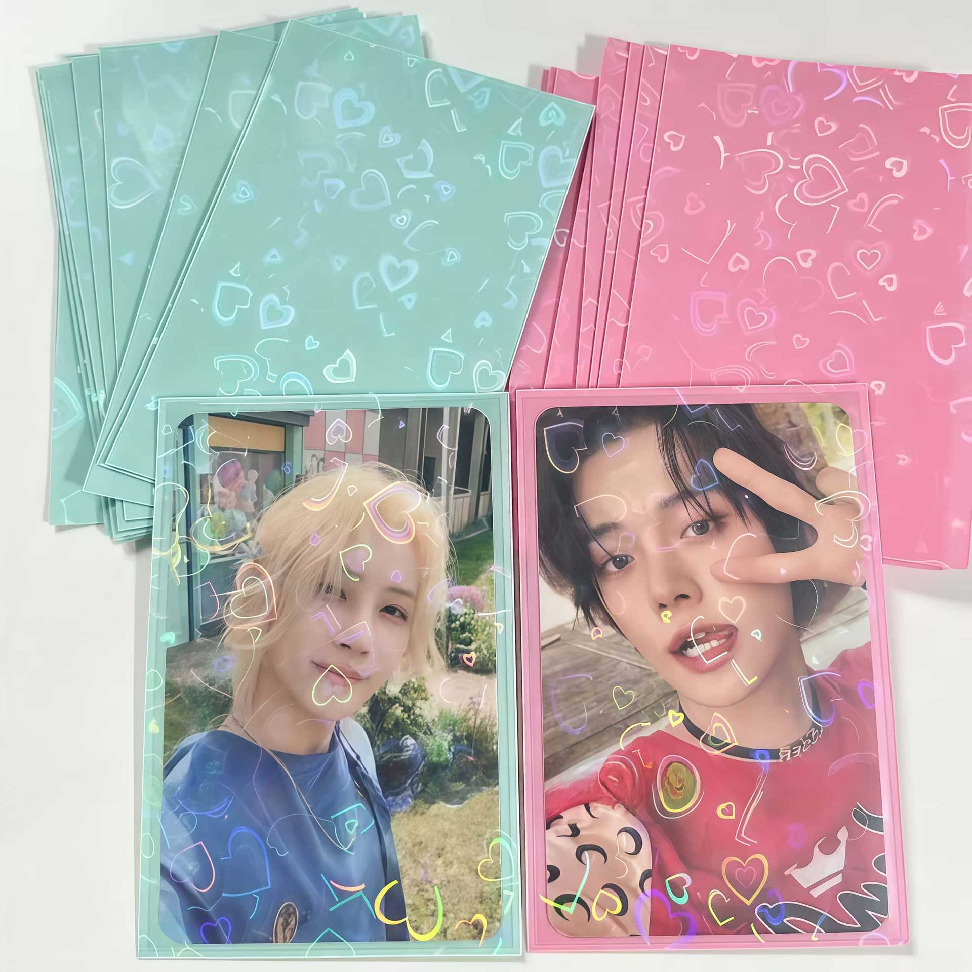 50pcs Laser Heart Card 61x91mm - Card Penny Sleeve 评论和价格