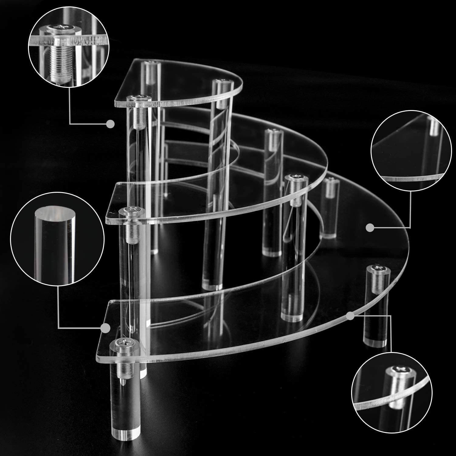 3-Tier Acrylic Round Cupcake D - Pop Display Shelf 评论和价格