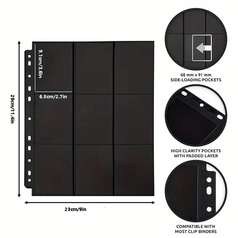 10Pack Black 9-Pocket A4 Tradi - Trading Card Binder 评论和价格